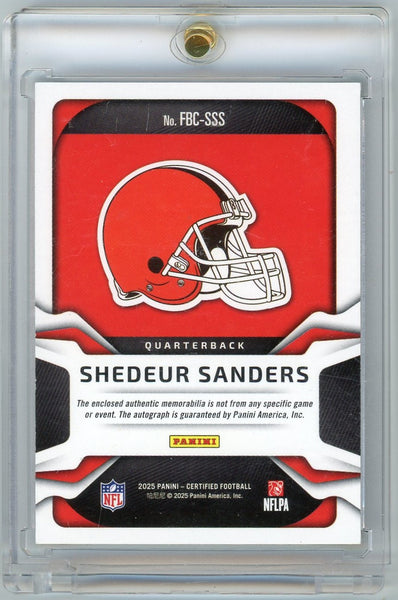 SHEDEUR SANDERS - 2025 Certified Freshman Fabric Rookie Patch Auto Platinum 1/1