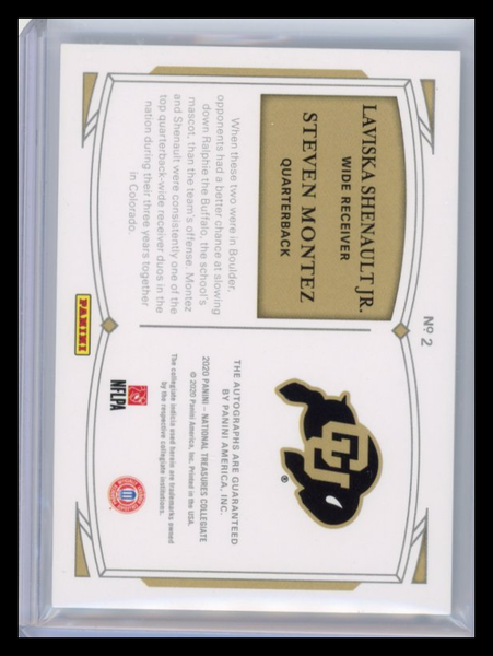 Laviska Shenault . Steven Montez - 2020 National Treasures Collegiate 13/15 Auto