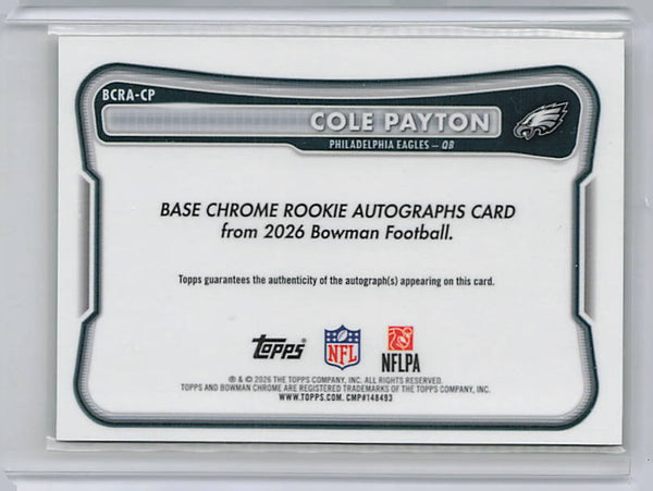 Cole Payton - 2026 Bowman Chrome Geometric Auto /50
