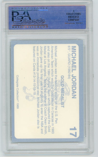 Michael Jordan - 1989 Collegiate Collection North Carolina Coll. Gold #17 PSA 9