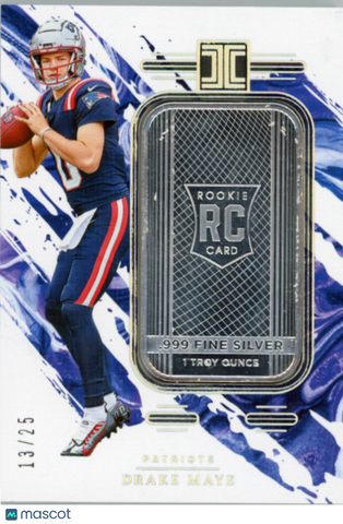 DRAKE MAYE - 2024 Football Impeccable Silver Bar Rookie 13/25