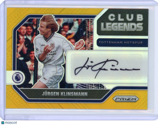 Jürgen Klinsmann - 2021-22 Panini Prizm EPL Premier Auto Legends 08/10 Gold