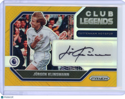 Jürgen Klinsmann - 2021-22 Panini Prizm EPL Premier Auto Legends 08/10 Gold