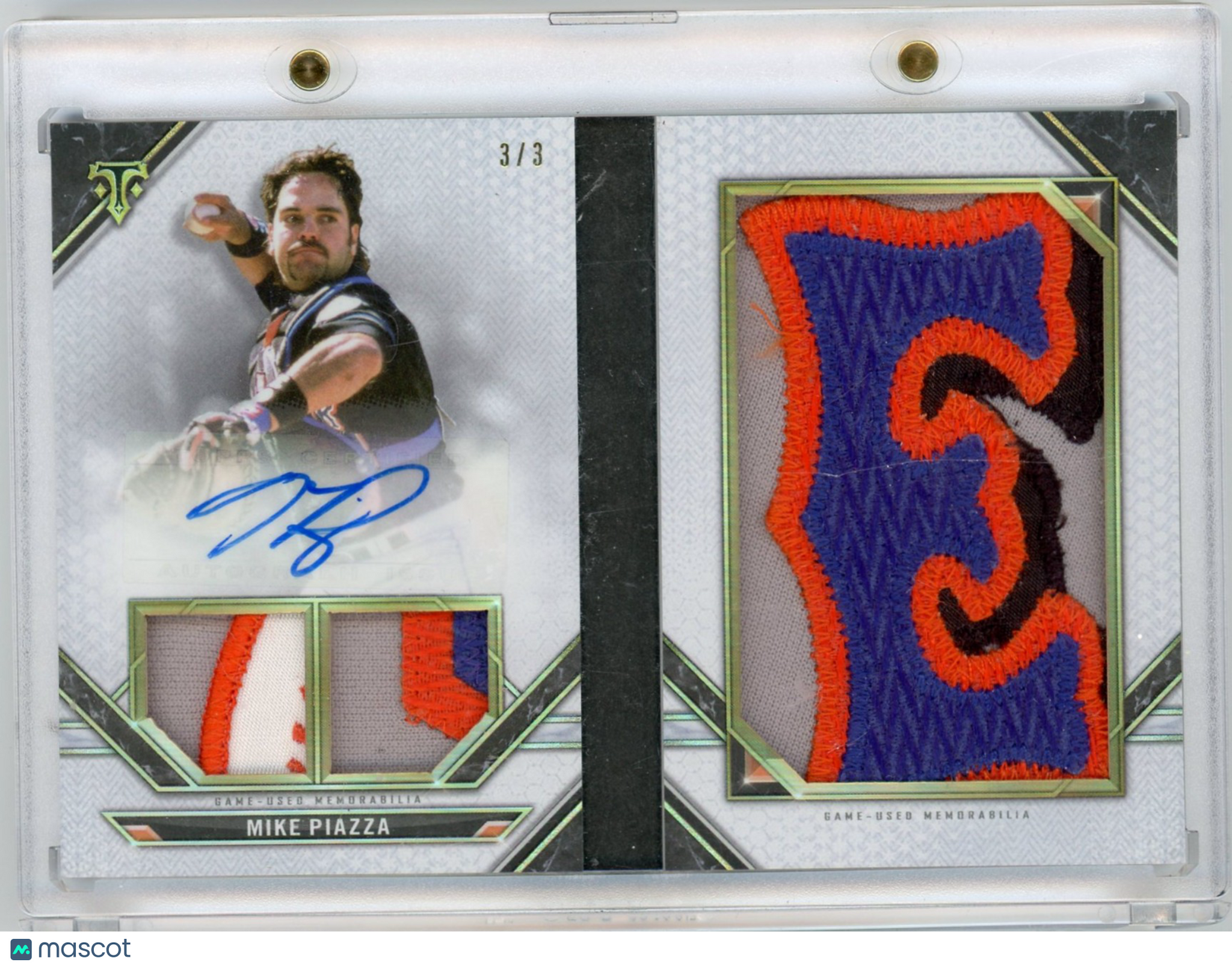 Mike Piazza - 2021 Topps Triple Threads Autograph Jumbo Patch 3/3