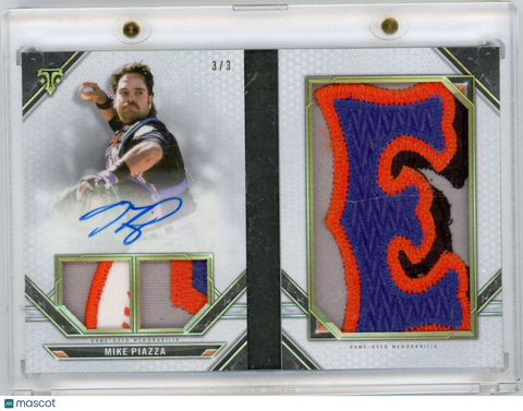 Mike Piazza - 2021 Topps Triple Threads Autograph Jumbo Patch 3/3