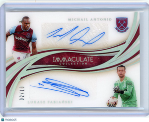 Lukasz Fabianski Michail Antonio - 2020 Panini Immaculate Soccer 02/10 Dual Auto