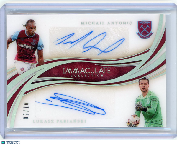Lukasz Fabianski Michail Antonio - 2020 Panini Immaculate Soccer 02/10 Dual Auto