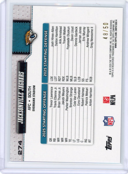 Jacksonville Jaguars - 2026 Topps Flagship Gold Glitter /50