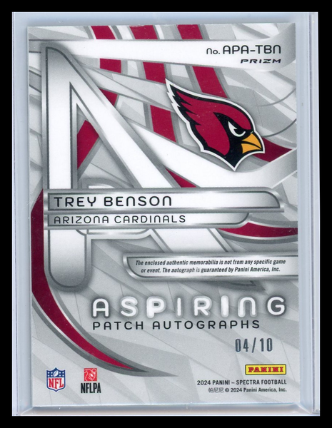 Trey Benson - 2024 Panini Spectra 04/10 Patch RC