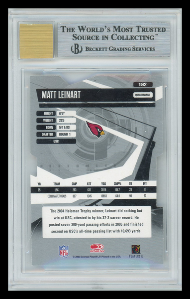 Matt Leinart - 2006 Donruss Elite Status Rookie Auto Gold /24 BGS 9 10