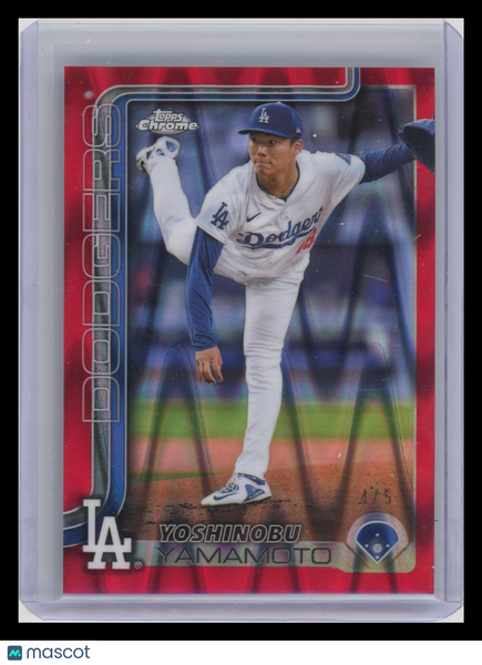 Yoshinobu Yamamoto - 2025 Topps Chrome Red RayWave Refractor /5 #179