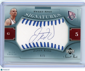 Jason Kidd - 2005-06 Upper Deck Sweet Shot Spot Signatures Blue Thread 4/5 Auto