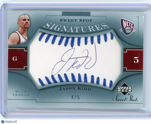 Jason Kidd - 2005-06 Upper Deck Sweet Shot Spot Signatures Blue Thread 4/5 Auto