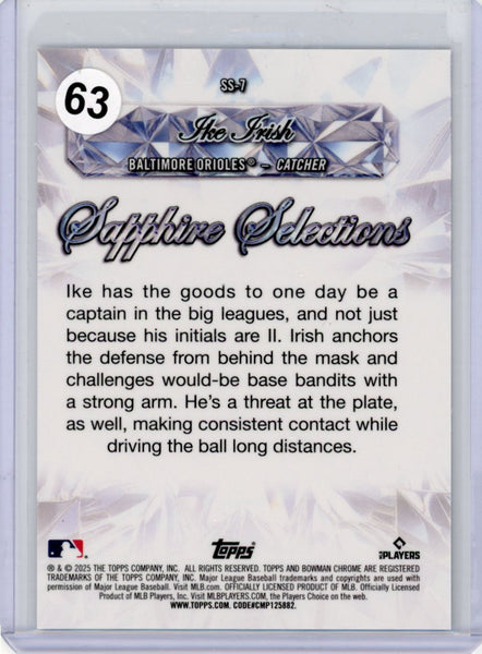 Ike Irish - 2025 Bowman Chrome Sapphire Selections