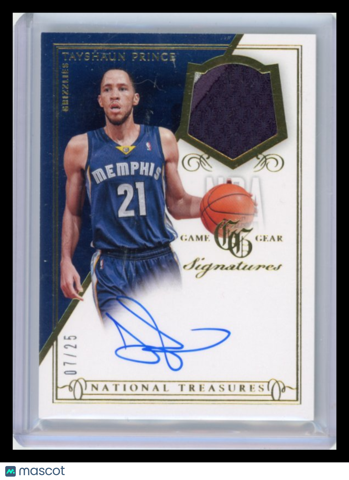 Tayshaun Prince - 2013-14 Panini National Treasures 2014 07/25 Patch Auto