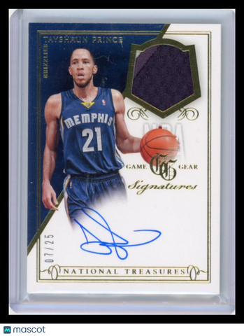 Tayshaun Prince - 2013-14 Panini National Treasures 2014 07/25 Patch Auto