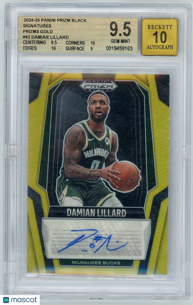 DAMIAN LILLARD - 2024 Prizm Black Gold Auto /10 BGS 9.5 SIG-LIL