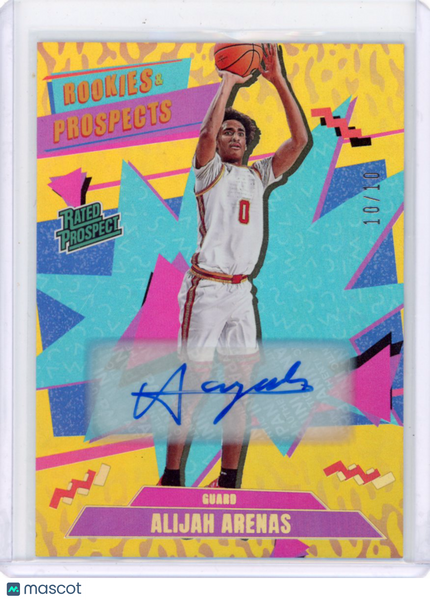 Alijah Arenas - 2026 Panini Decades Prospect Auto Gold /10