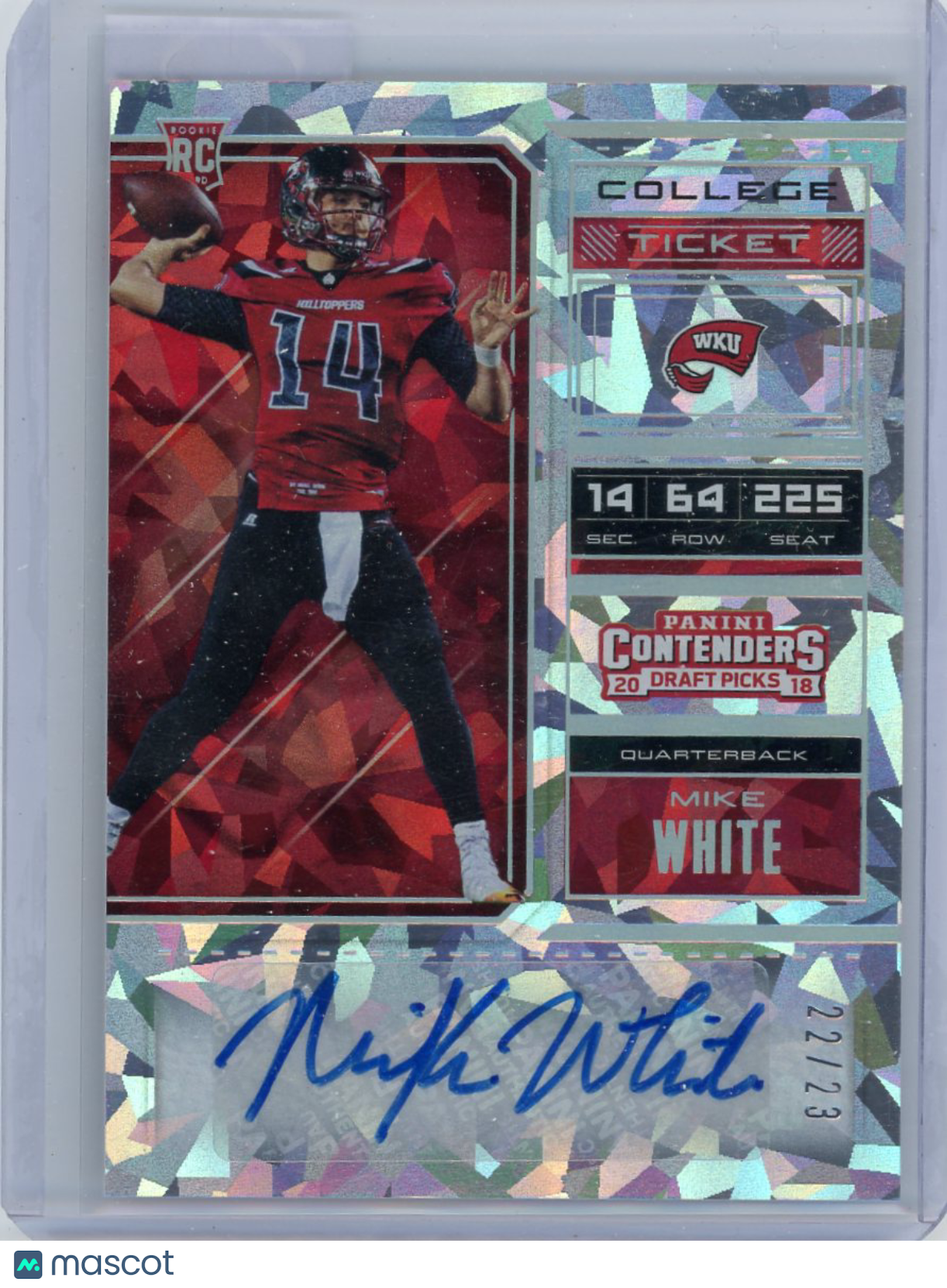 Mike White - 2018 Panini Contenders Draft Picks Cracked Ice Rookie 22/23
