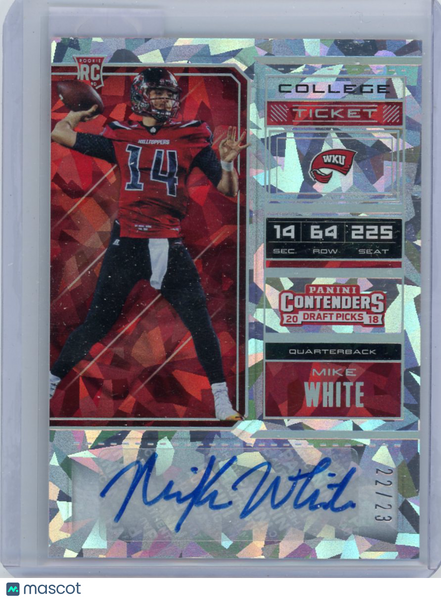 Mike White - 2018 Panini Contenders Draft Picks Cracked Ice Rookie 22/23