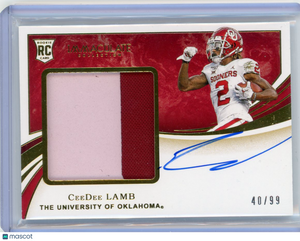 CeeDee Lamb - 2020 Panini Immaculate Collegiate 40/99 Patch Rookie Auto #105