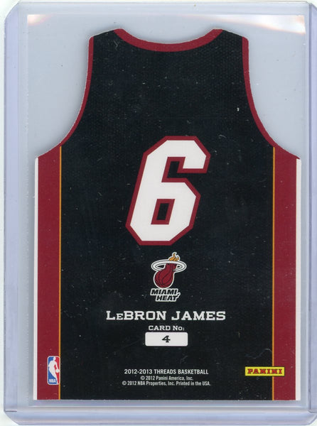 LeBron James - 2012-13 Panini Threads Basketball Jersey Uniform #4 Miami Heat