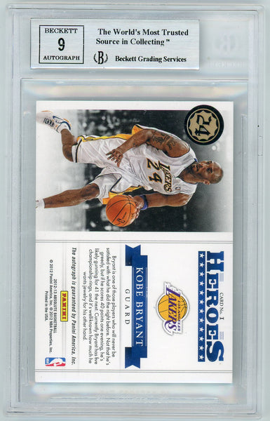 Kobe Bryant - 2012 Panini Absolute Heroes Auto /99 BGS 9