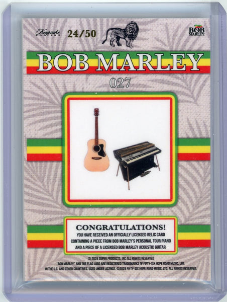 Bob Marley 2025 Keepsake Dual Relic Gutair/Piano Relic 24/50