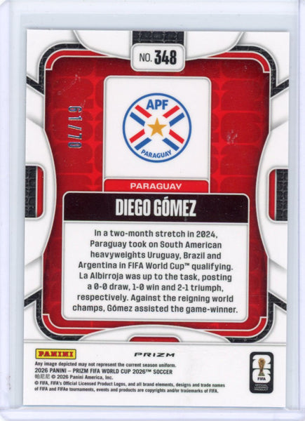 Diego Gomez - 2026 Fifa World Cup Aguila Prizm /70