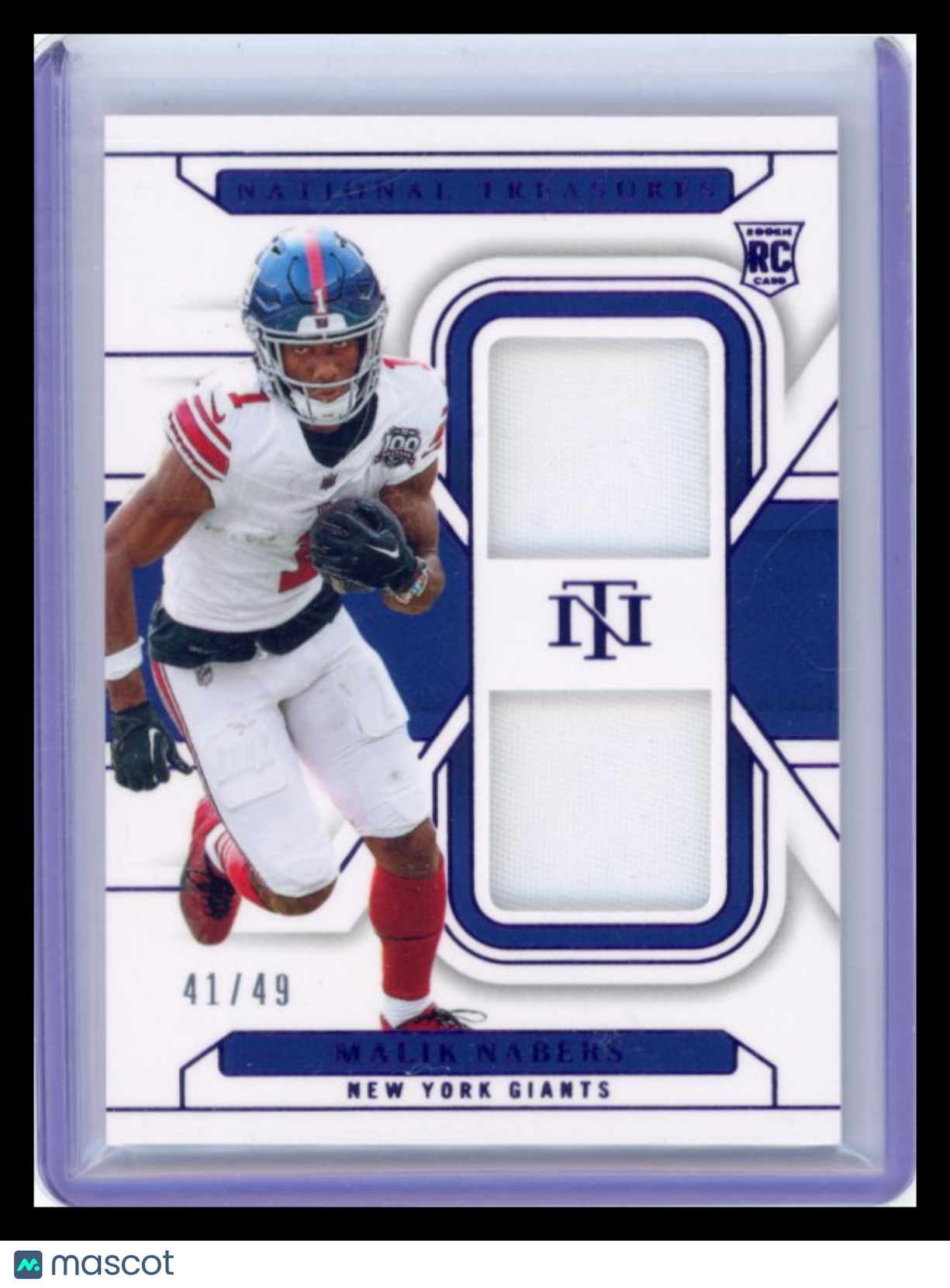 Malik Nabers - 2025 Panini National Treasures Football RC Patch 41/49