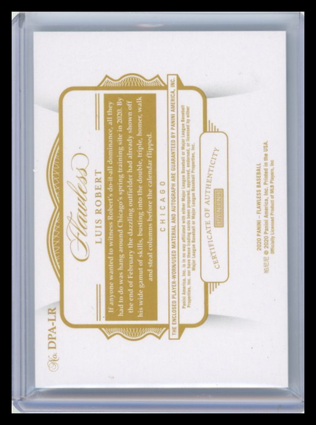 Luis Robert - 2020 Panini Flawless Patch Auto Rookie /25