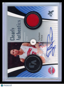 Tayshaun Prince - 2006-07 Fleer Clearly Authentics Autograph 08/25 Jersey Patch