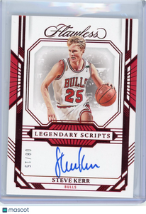 Steve Kerr - 2022-23 Panini Flawless 2023 Autograph Red Legendary Scripts 08/15