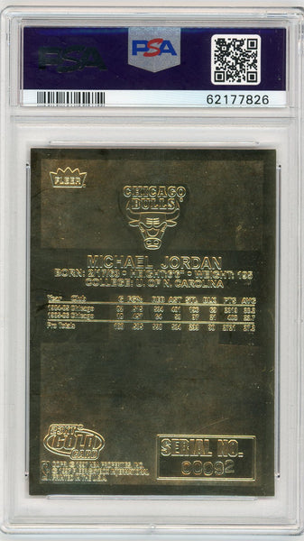 Michael Jordan - 1998 Fleer 23kt Gold Holographic Foil Autograph PSA 9