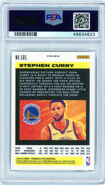 Stephen Curry - 2019 Panini Chronicles Flux Silver #585 PSA 10