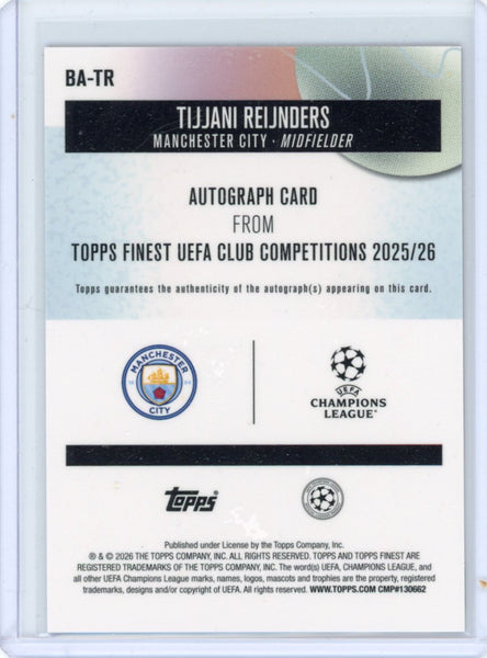 TIJJANI REIJNDERS - 2025-26 FINEST CHAMPIONS LEAGUE RED WAVE AUTO /5