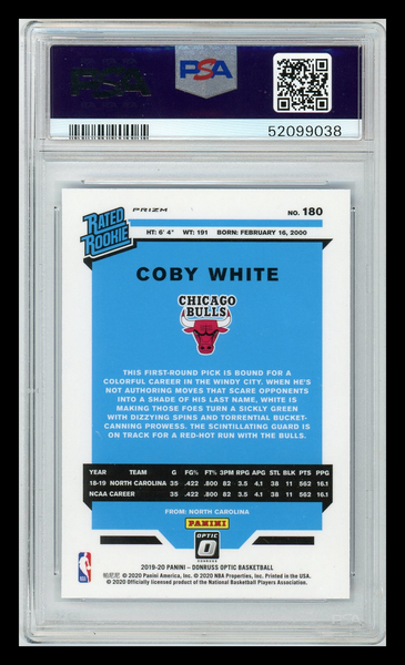Coby White - 2019 Panini Donruss Optic Blue Velocity Rated Rookie PSA 10