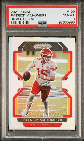Patrick Mahomes II - 2021 Panini Prizm #190 PSA 8
