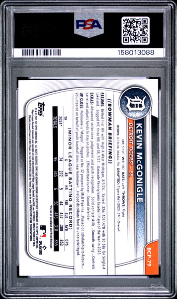 Kevin McGonigle - 2025 Bowman Sapphire Edition Chrome Prospects #BCP79 PSA 10