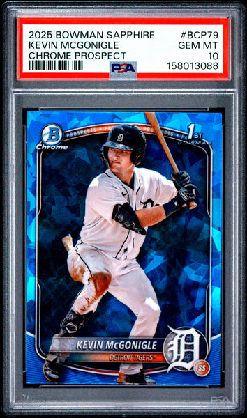 Kevin McGonigle - 2025 Bowman Sapphire Edition Chrome Prospects #BCP79 PSA 10