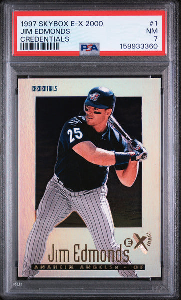 Jim Edmonds - 1997 Skybox E-X 2000 #1 PSA 7 172/299