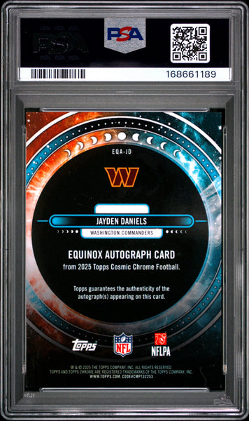 Jayden Daniels - 2025 Topps Cosmic Chrome Equinox Autographs #EQA-JD PSA 9 23/25