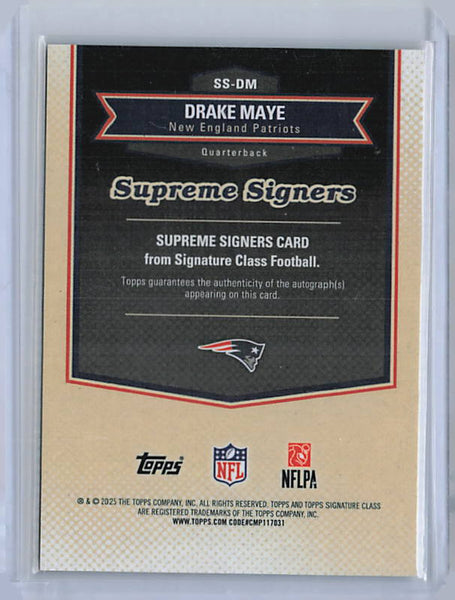 Drake Maye - 2025 Topps Signature Class Supreme Signers Auto 42/50