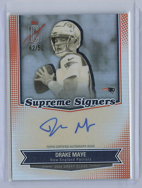 Drake Maye - 2025 Topps Signature Class Supreme Signers Auto 42/50