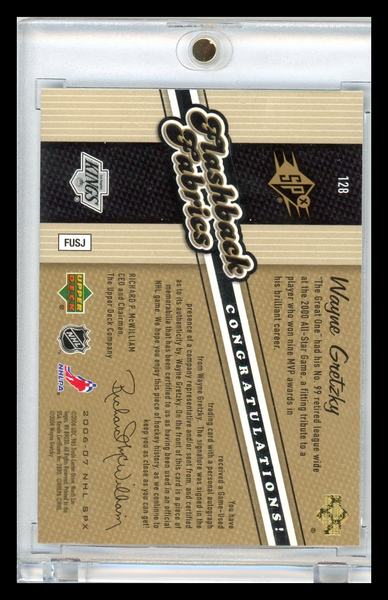 Wayne Gretzky - 2006-07 Upper Deck SPx Flashback Fabrics Autograph Jersey Patch