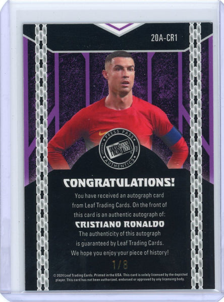 Cristiano Ronaldo - 2024 Leaf Pro Set Press Pass Auto Autograph 1/8