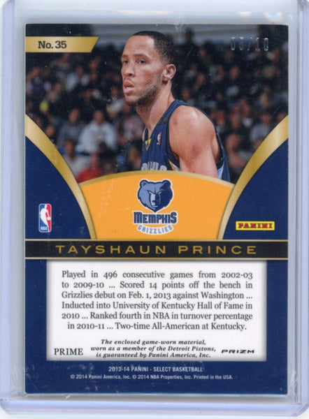 Tayshaun Prince - 2013-14 Panini Select 2014 05/10 Jersey Patch Gold