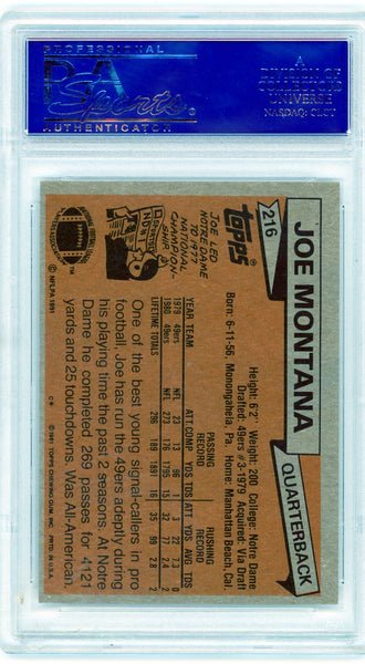 Joe Montana - 1981 Topps #216 Rookie PSA 7