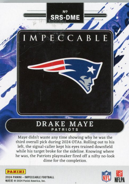 DRAKE MAYE - 2024 Football Impeccable Silver Bar Rookie 13/25