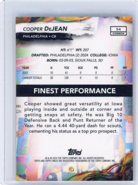 Cooper Dejean - 2024 Finest Football Black Geometric Rookie /25